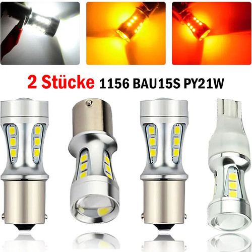 2stk 1156 bau15s py21w - 2stk, led